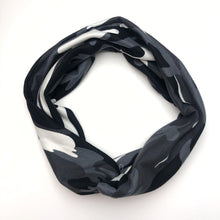 Load image into Gallery viewer, Black &amp; White Camo Tri-Fold Twisty Headband